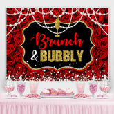 Brunch Und Sprudelnd Rot Rose Prächtig Tee Partybackdrop